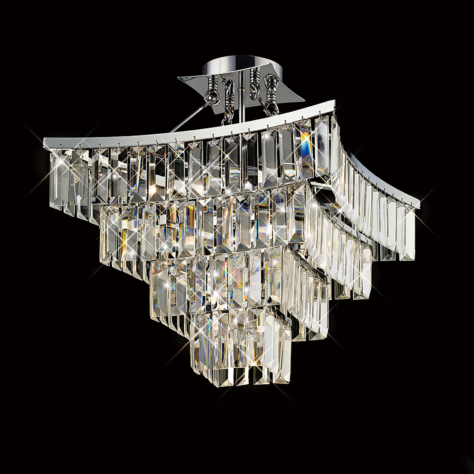 IL30642  Gianni Crystal Square Semi Flush 5 Light